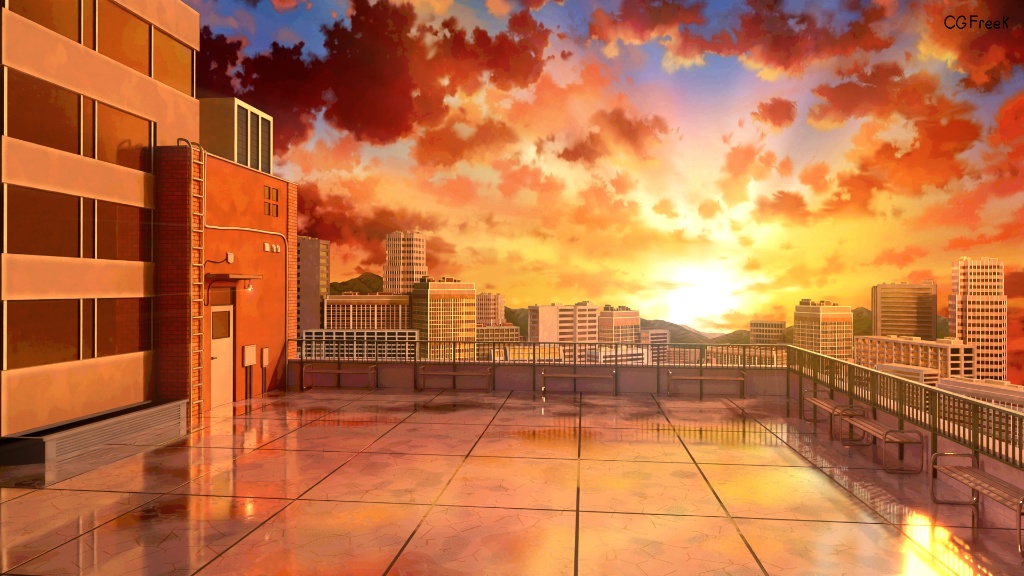 Sunset rooftop background